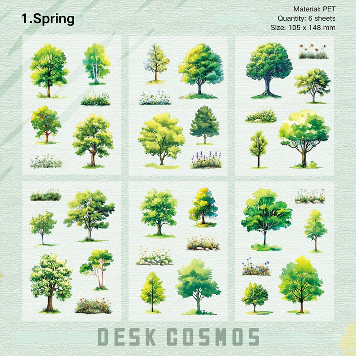 Seasonal Woodland Scenery PET Stickers - Desk Cosmos