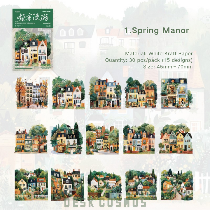 City Roaming Series Spring Manor Style City Stickers