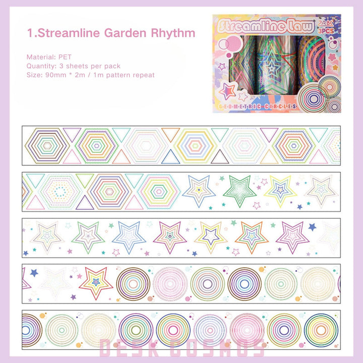Geometric Circle Language Planner Tape Stars Theme