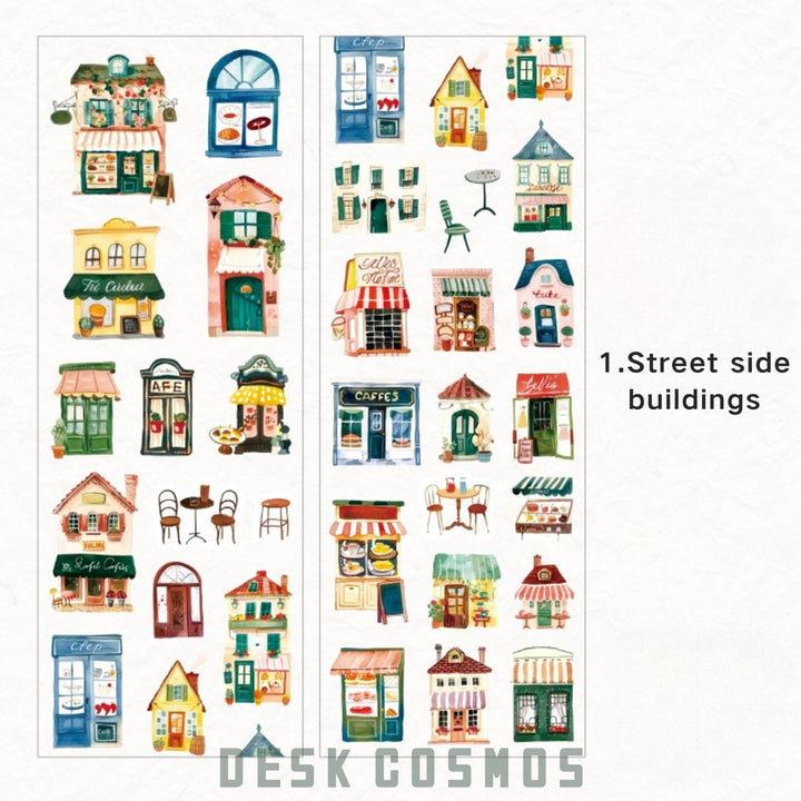 Little Daily Life Tape Street Side Buildings Washi Tape