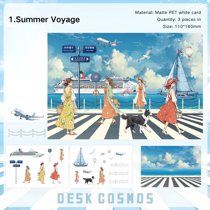 PET Stickers Long Holiday Travel Journal Decoration