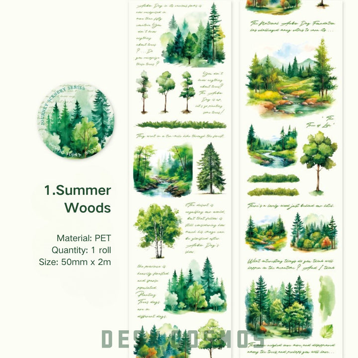 The Scenery of the Journey Summer Forest Lush Green Landscape PET Tape