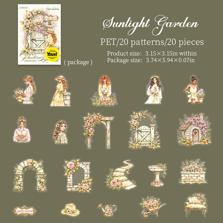 Romantic Rural Life Sunlight Garden PET Stickers Daily Theme