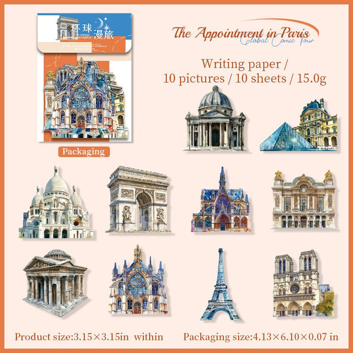 Global Comic Tour Paper Stickers Unique Style