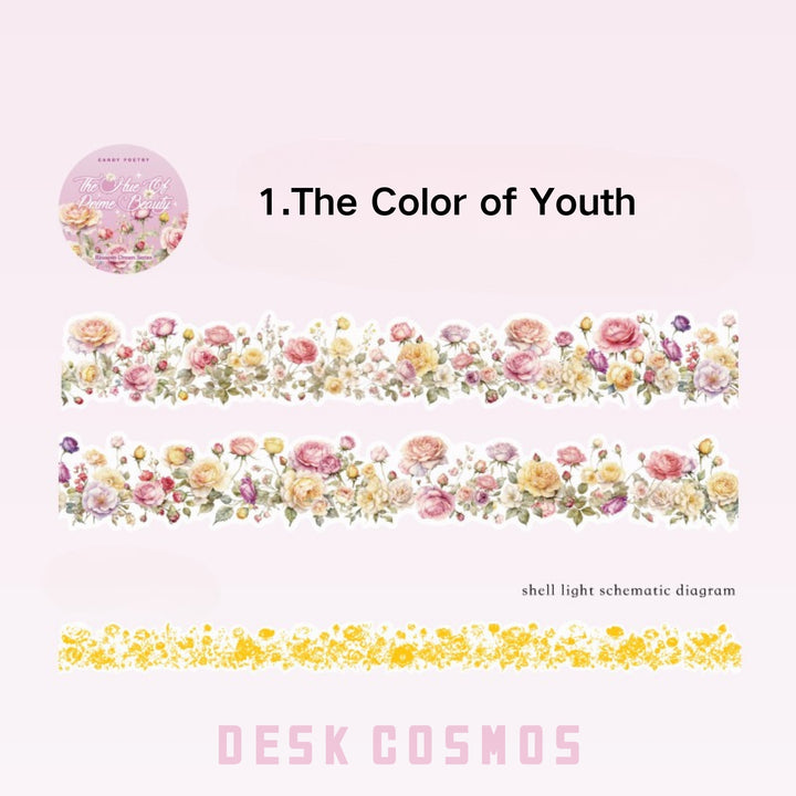 Blossom Dream Series Floral PET Tapes for Creative Journal Layouts
