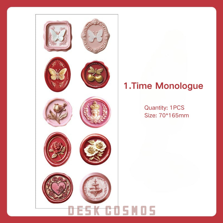 Time Soliloquy Time Soliloquy Vintage Wax Sticker Elegant Retro Style