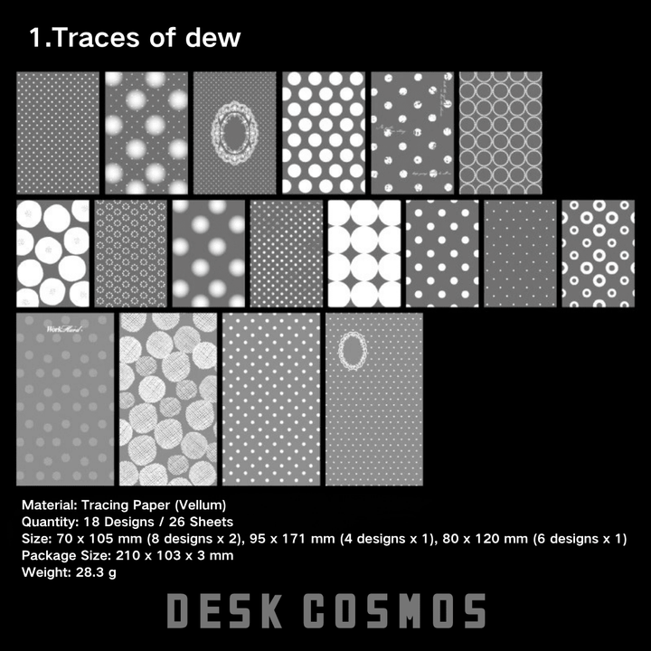 White Pattern Vellum Tracing Paper Journal Pack - Desk Cosmos