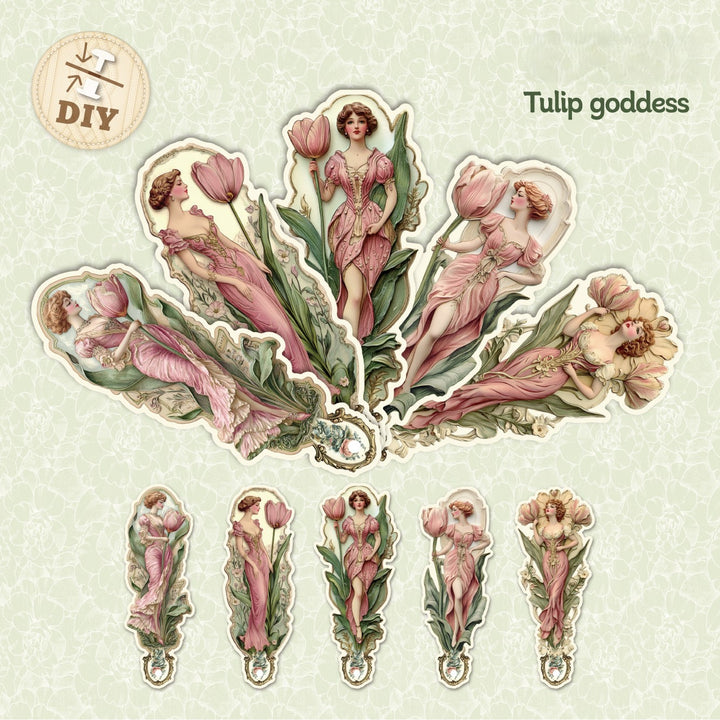 Vidor Series Tulip Goddess Bookmark Elegant Flower Character