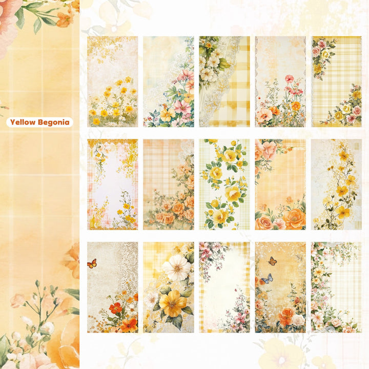 Retro Story Morning Flowers Stationery Papers for Journal Lovers