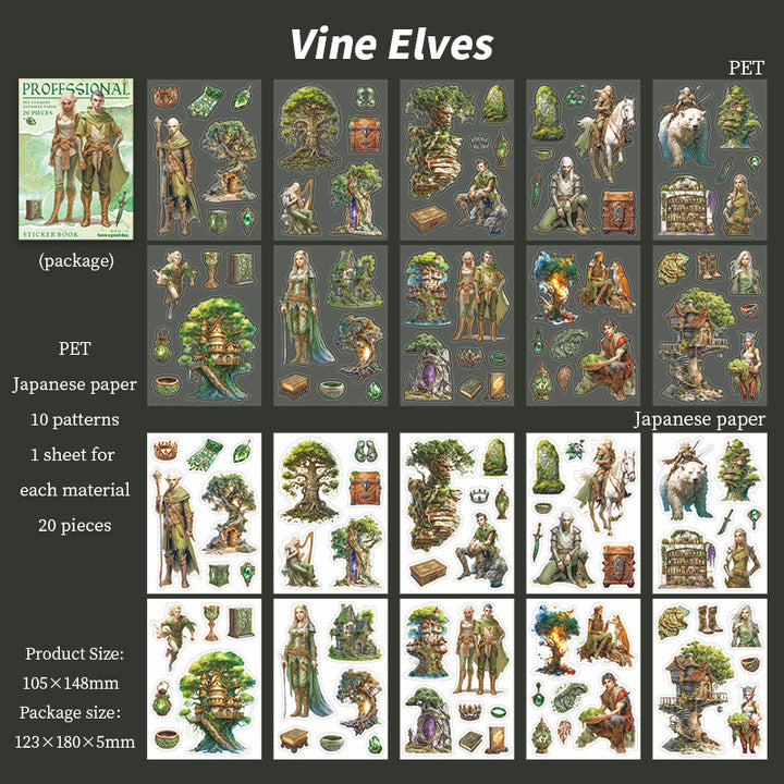 Fantasy Professional Notes Magic Fantasy Character Sticker Book Premium