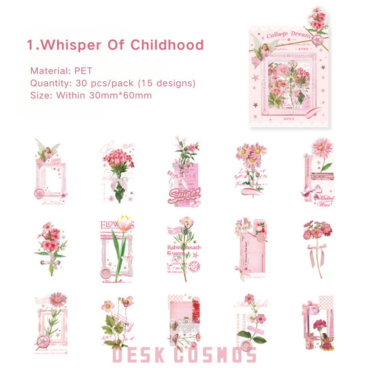 Collage Dream Secret Whispers PET Stickers Retro Style