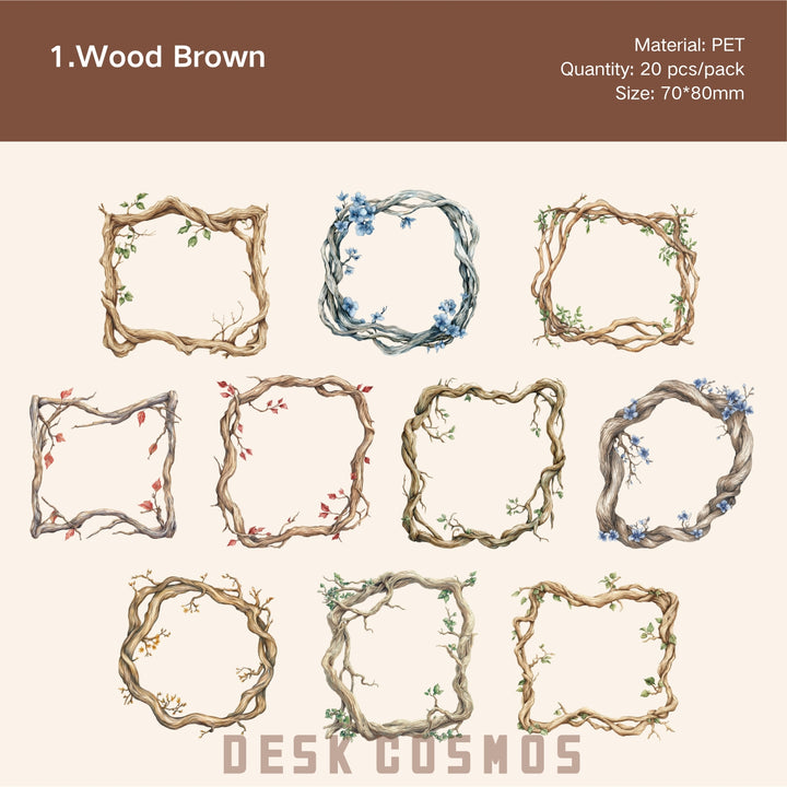 Branch Series PET Stickers Border Ideal for DIY Projects