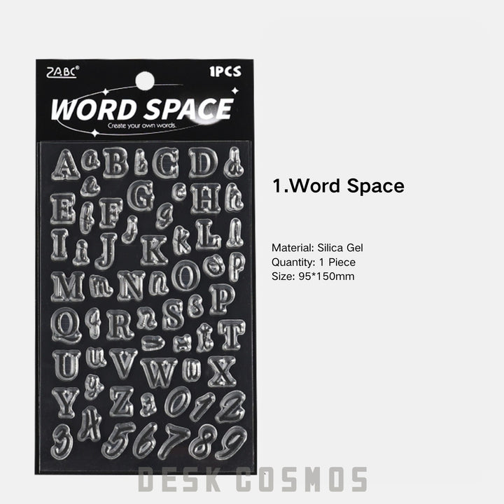 Word Space Transparent Silicone Stamp - Desk Cosmos