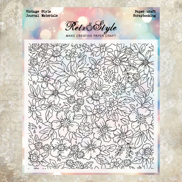 Transparent Stamp Rosewood Pattern Series retro journaling stamp