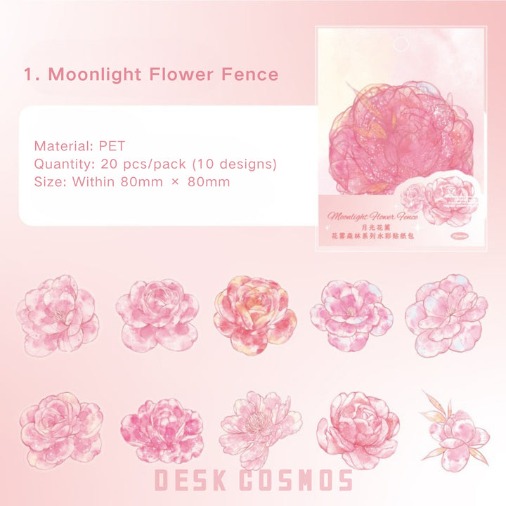 Floral Stickers Forest Mist for DIY Journaling Crafts