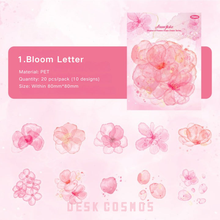Floral Dream Series Watercolor Flower Stickers for Bullet Journal