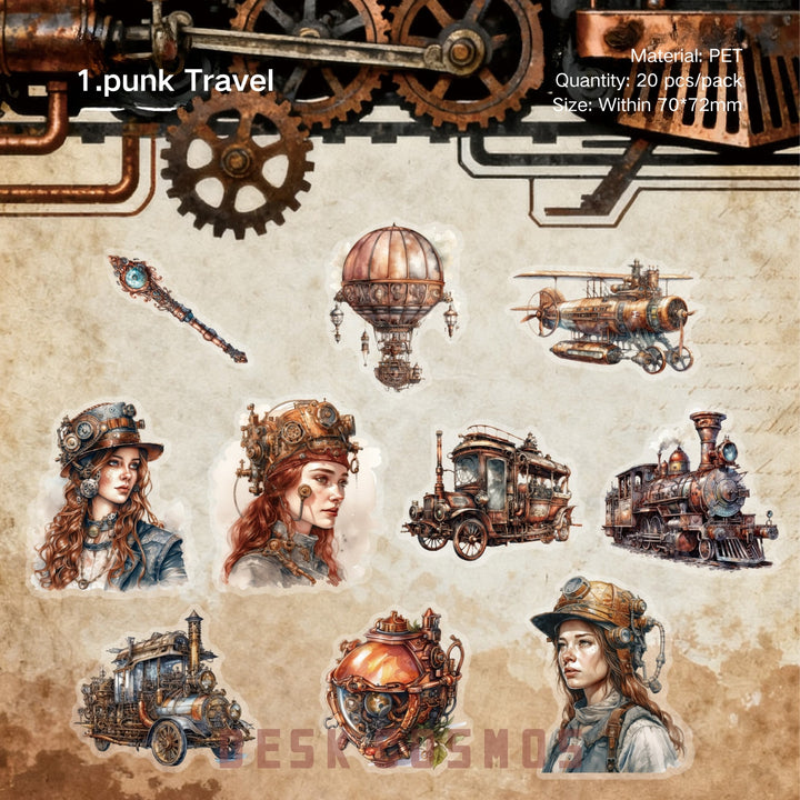 Age of Steam Series Steampunk PET Stickers - Desk Cosmos