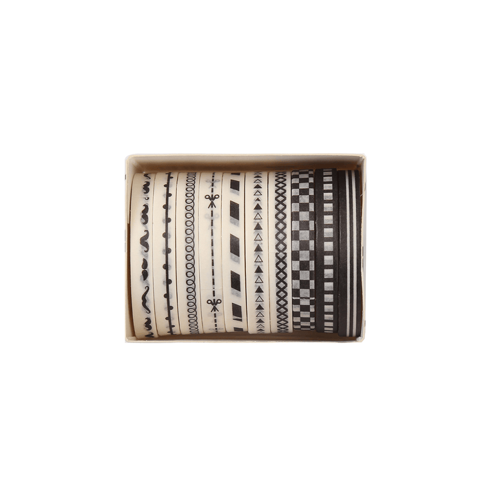 Rainbow Series Black and White Decorative Tape Minimal