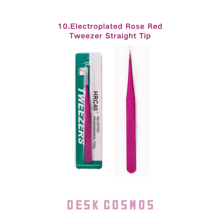 Ice Bloom Electroplated Rose Straight Tip Tweezers