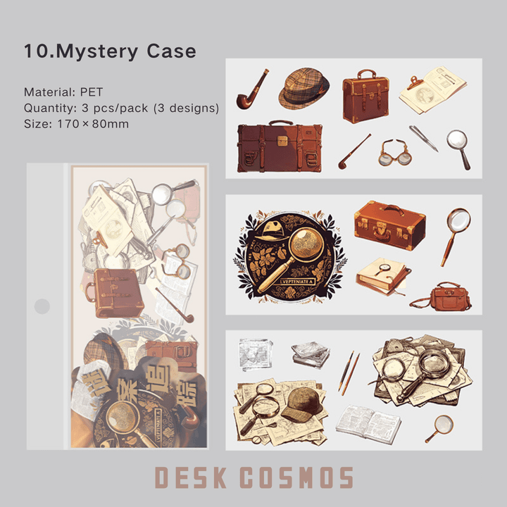 Time Notes Mystery Chase PET Stickers Detective Theme