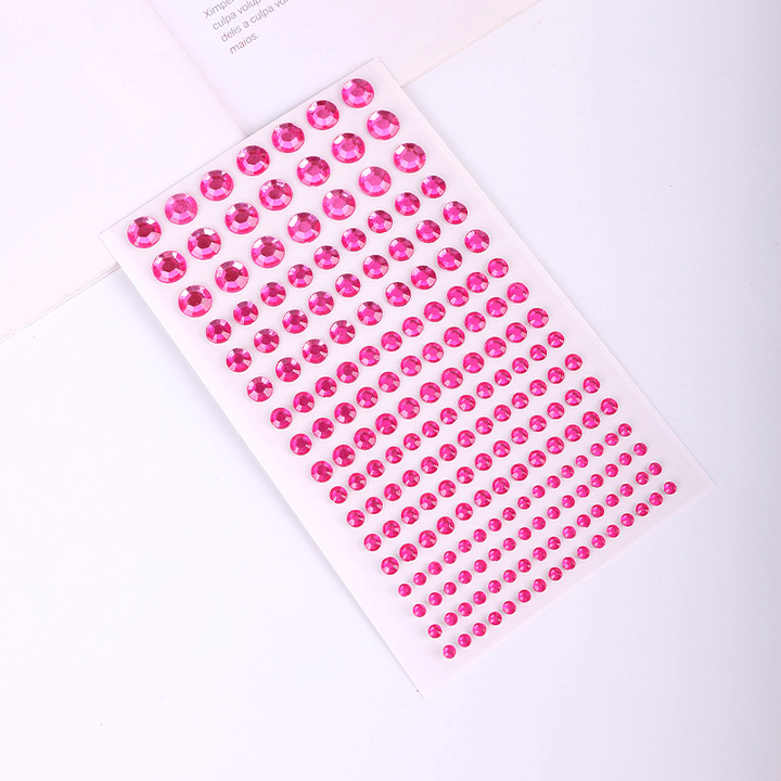 Crystal Sticker Set Peach Pink 3D Crystals Polka Dots Handcraft