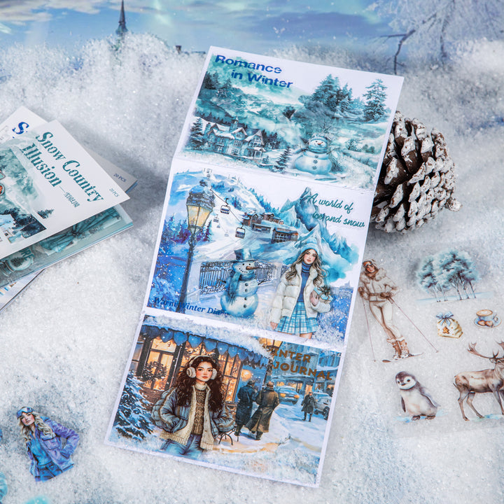 Snow Country Illusion Winter Theme Stickers - Desk Cosmos