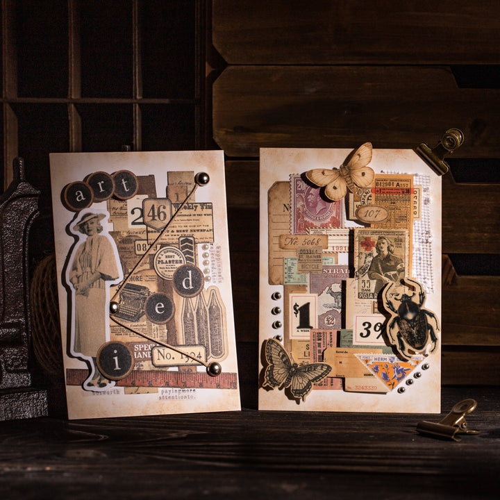 Vintage Stickers – Film, Insects, Frames, Butterflies, Stamps - Desk Cosmos