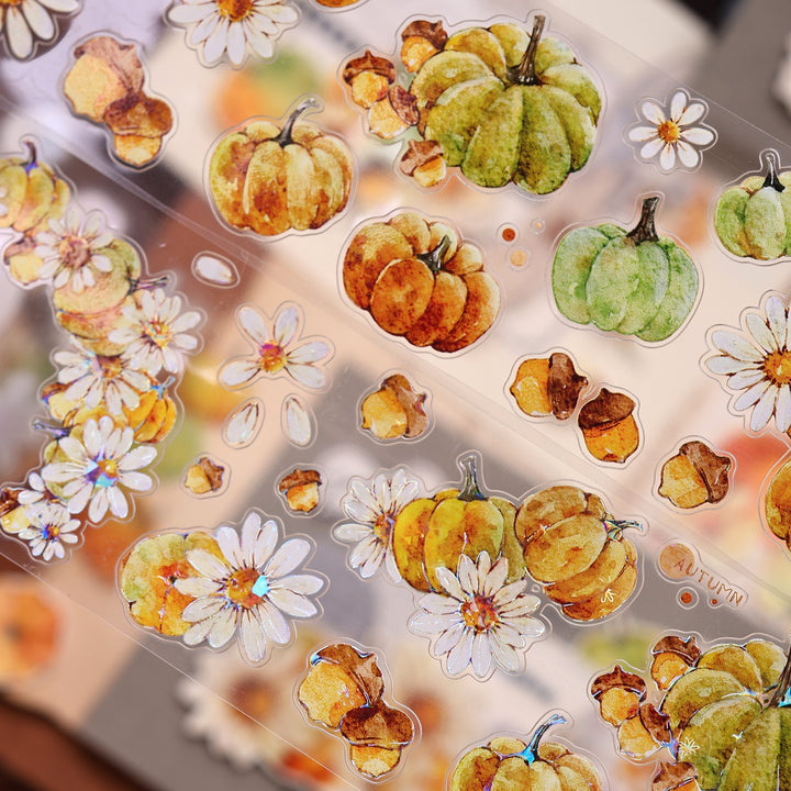 Vintage Pumpkin Floral Die - cut PET Tape - Desk Cosmos