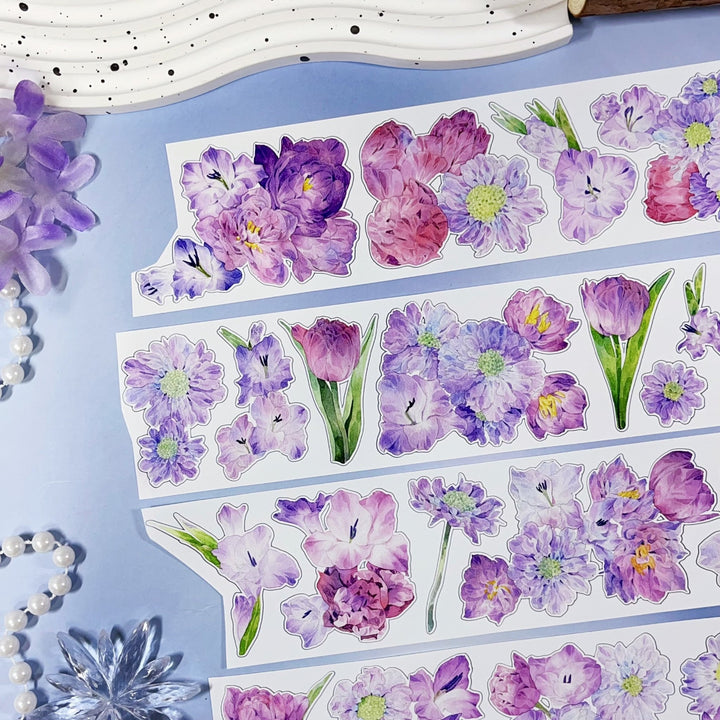 Romantic Violet Bloom Die - cut Tape - Desk Cosmos