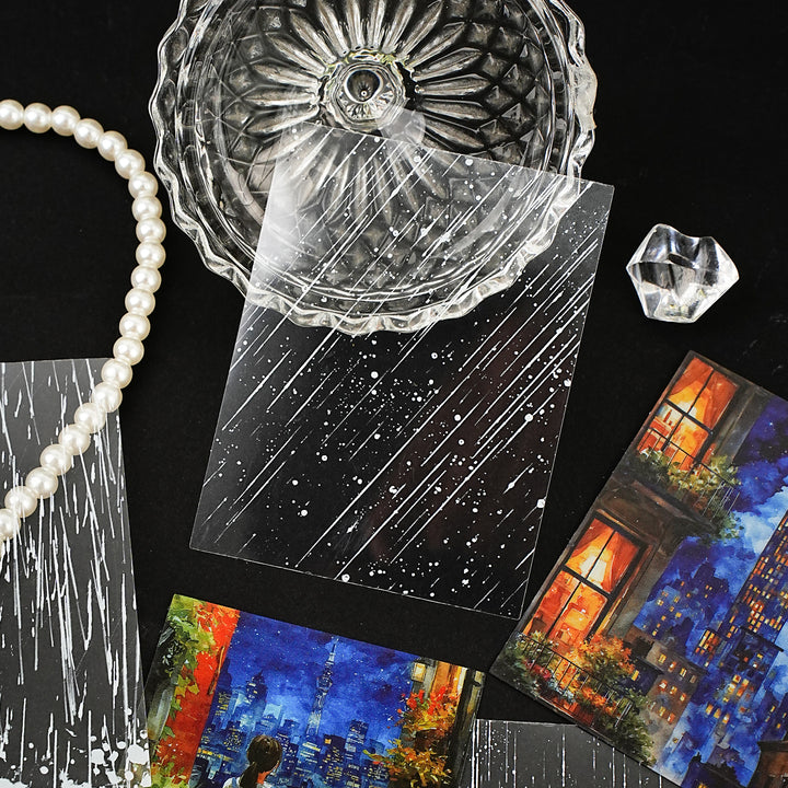 Rainy Cityscape Decorative PET Sticker - Desk Cosmos