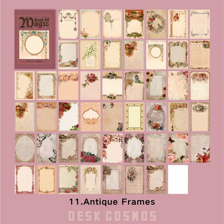 Bean Book Of Magic Antique Frame Elegant Border Art Notes