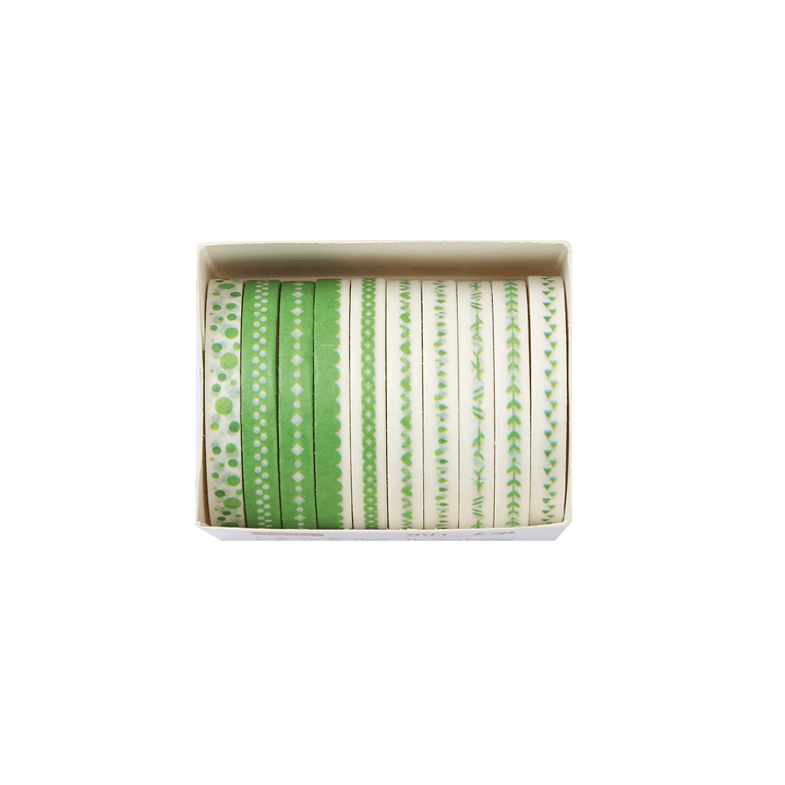 Rainbow Series Fresh Green Decorative Tape Natural Base
