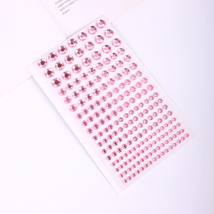 Crystal Sticker Set Light Pink 3D Crystals Polka Dots High Quality