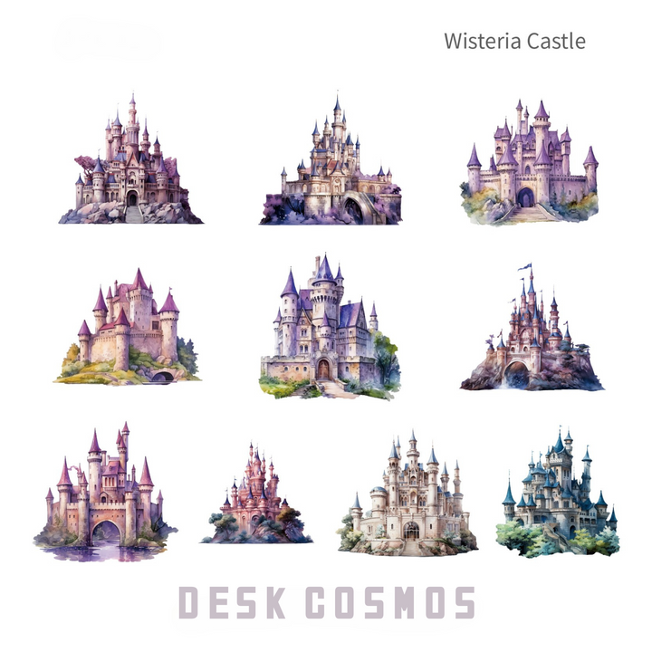 Fantasy Castle Series Wisteria Castle PET Stickers Magical Design