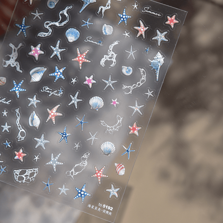 Mini Starfish Seashell Die-cut Stickers - Desk Cosmos