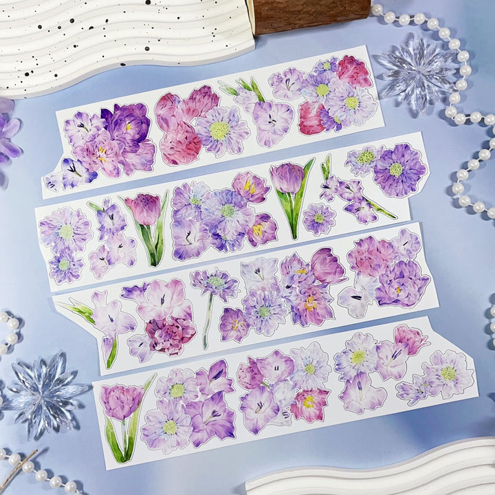 Romantic Violet Bloom Die - cut Tape - Desk Cosmos