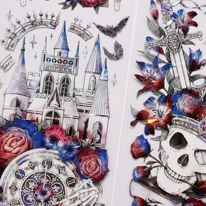 Gothic Skeleton Blood Red Rose Tape - Desk Cosmos