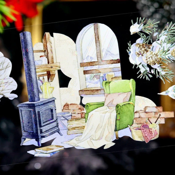 Winter Cabin Memory Scenery PET Tape - Desk Cosmos