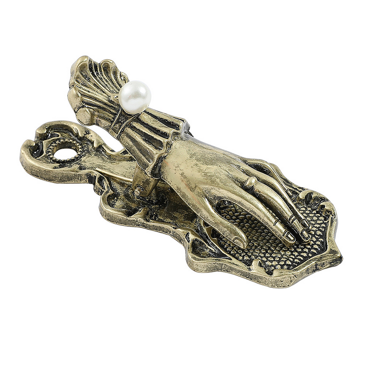 Hand Clip Vintage Planner Binder Antique Bronze C Full Palm Design