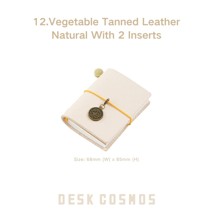 Vegetable Tanned Leather Mini Planner Natural Color