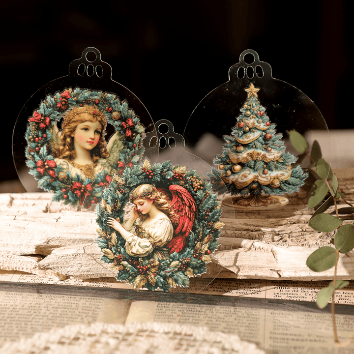 Christmas Angel Vintage Transfer Stickers - Desk Cosmos