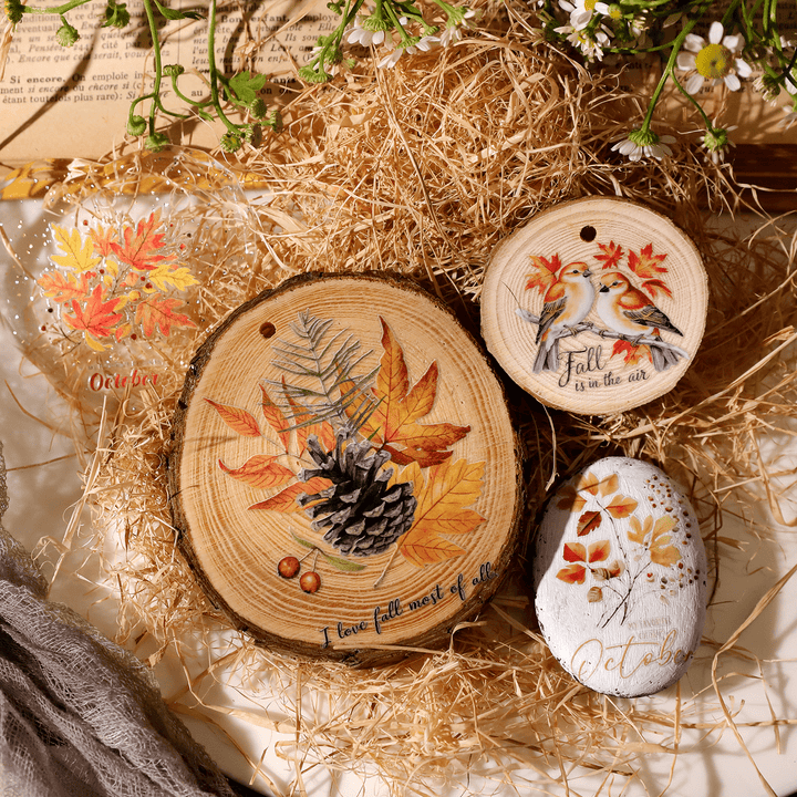 Autumn Whisper Waterproof Transfer Stickers - Desk Cosmos