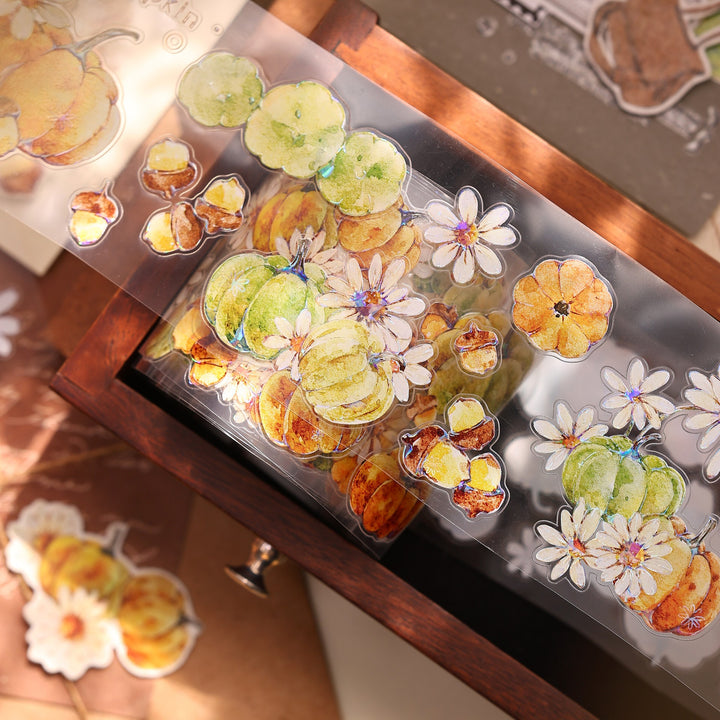 Vintage Pumpkin Floral Die - cut PET Tape - Desk Cosmos