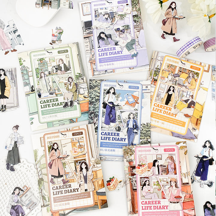 Career Life Diary PET Stickers - Desk Cosmos