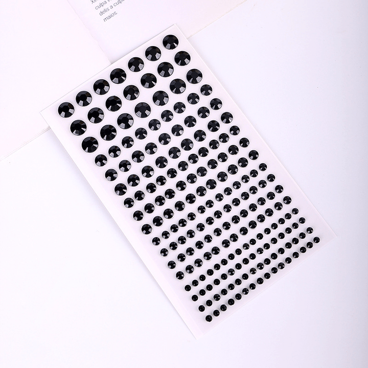 Crystal Sticker Set Black 3D Crystals Polka Dots Premium