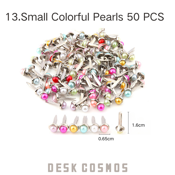 Small Pearl-styled Two-pronged Pins for Delicate Crafting Projects