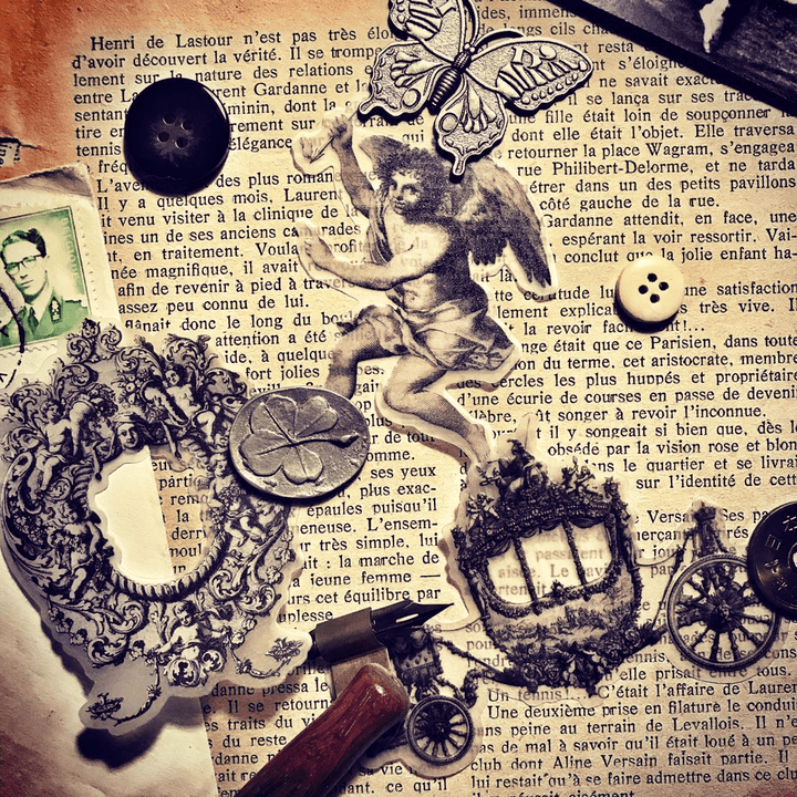 Medieval Classic Copperplate Journal Stickers—Character, architecture, airplane, knight - Desk Cosmos