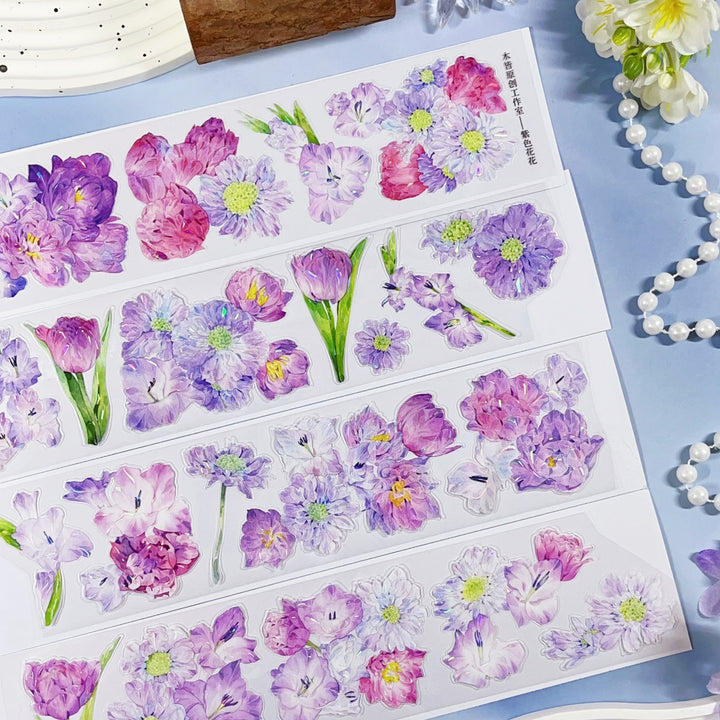 Romantic Violet Bloom Die - cut Tape - Desk Cosmos
