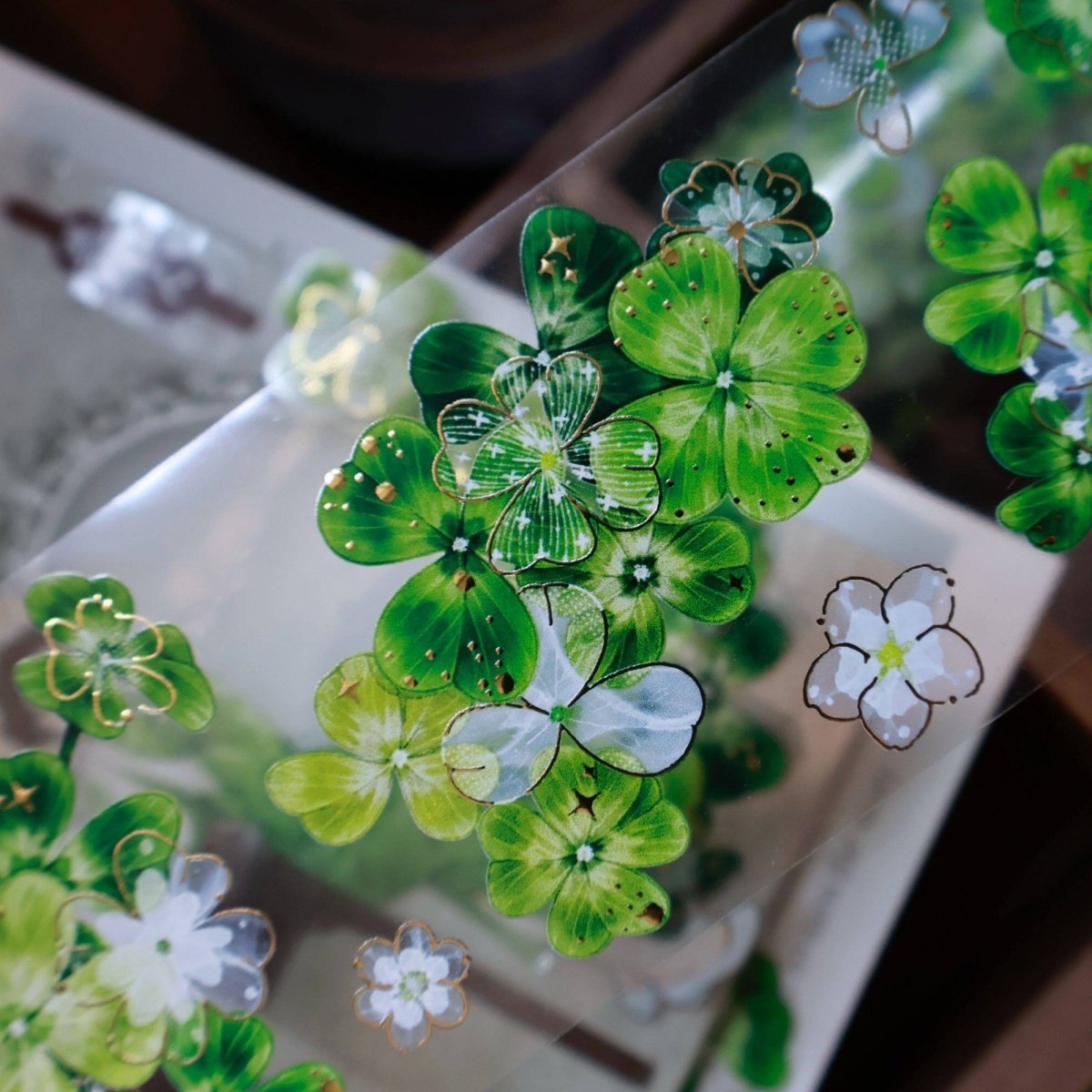 QYマステ11月新作Lucky Clover PET Lucky Clover Pearl Finish PET Tape - Desk Cosmos