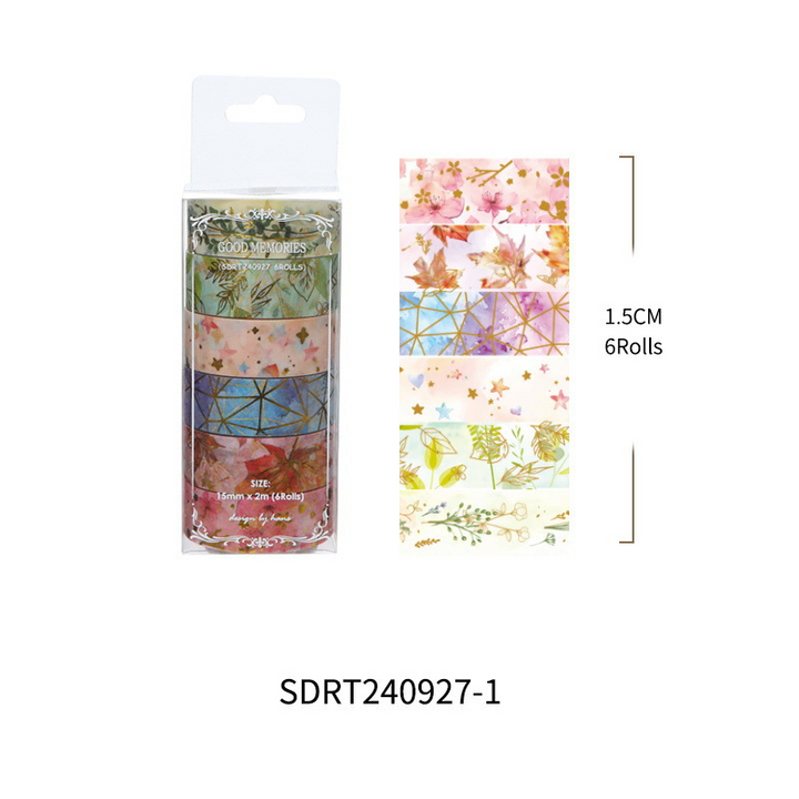 Floral Washi Tapes Seasonal Golden Time Decorative Scrapbook Tape